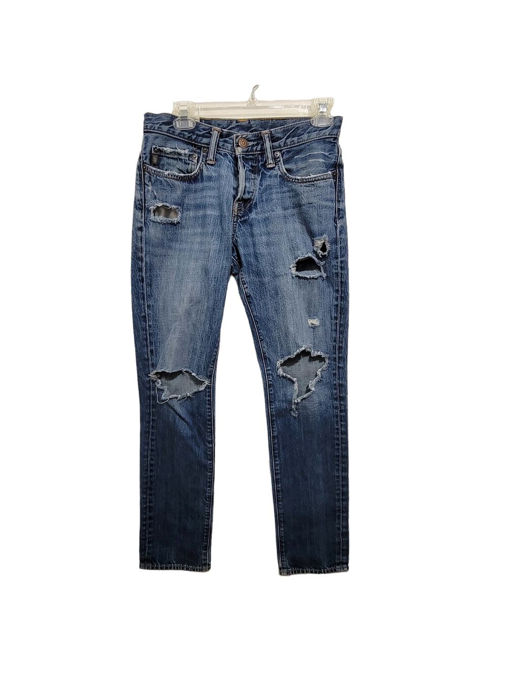 Abercrombie & Fitch Mens Button Fly Distressed Straight Leg Jeans Size W28 L30
